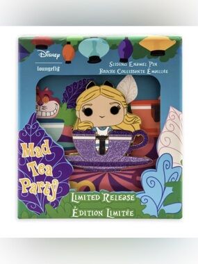 Disney Loungefly MAD TEA PARTY ALICE & MAD HATTER Sliding Jumbo LR Pin